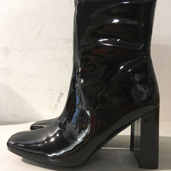 NWT CAPE ROBBIN BELINDA BLOCK HEEL SQUARE TOE BLACK ANKLE BOOTS 5.5 & 8‎ - Picture 9 of 11